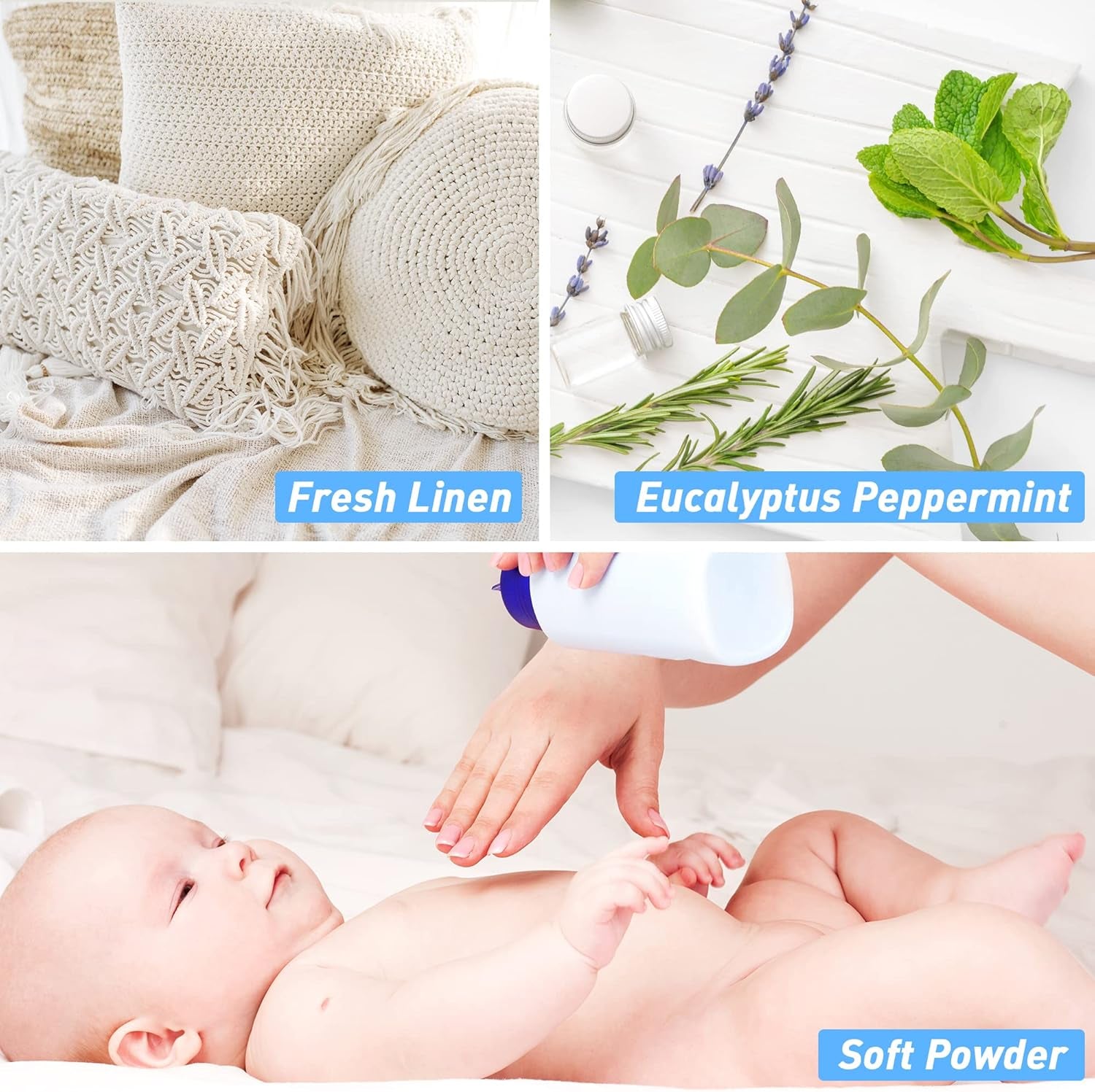 Clean Fragrance Oil,  Essential Scented Oils for Diffuser for Home, Premium Soap Candle Making Scents, Aromatherapy Oils Collection for Laundry, Humidifiers, Fresh Scents for Spring Summer
